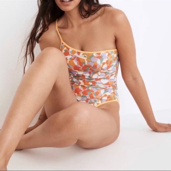 Madewell x OOKIOH Newport One Piece Swimsuit One Shoulder Resort Beach - Picture 1 of 7